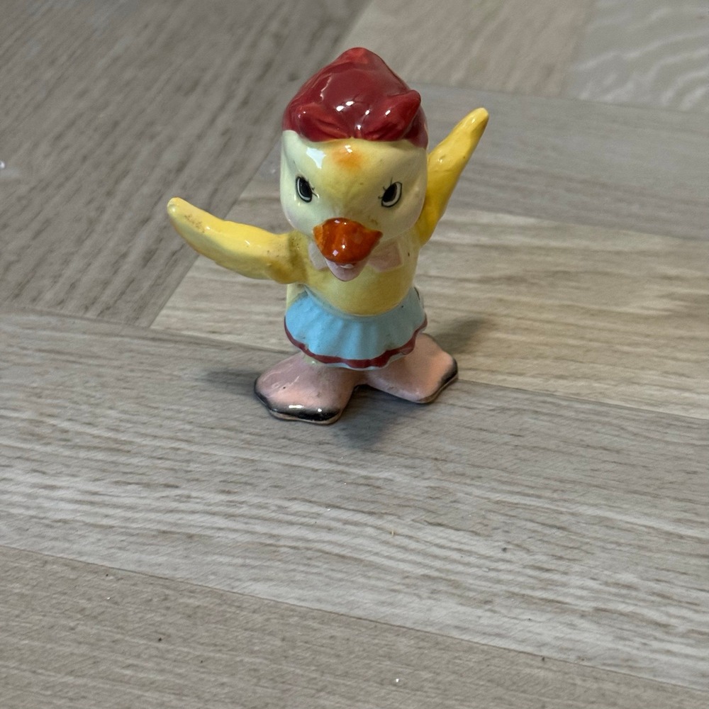 Vintage Anthropomorphic Duck Figurine Japan Hand‎ Painted Collectible Bird